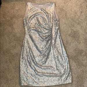 Calvin Klein Silver Sequined Cocktail Dress